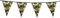 Boland 44300 - Wimpelkette Camouflage, Länge 600 cm, Tarnfarben, Fahnenkette, Foliengirlande, Hängedekoration, Karneval, Mottoparty, Geburtstag, Soldat, Bundeswehr