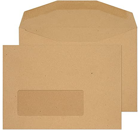 Blake Everyday | Briefumschläge C6 (114 x 162 mm) mit Fenster | 1000 Stück | 80 g/m² | PEFC-zertifiziert | selbstklebend Manila Umschläge | Bürobedarf | Briefumschläg/Kuvert in Manila (NV358)