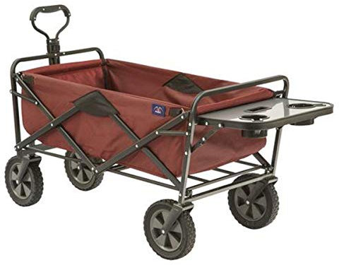 Mac Sports - Marco de Acero Resistente, Plegable, Plegable, Capacidad de 150 Libras, para Exteriores, jardín, utilitario para jardín, con Soporte de Mesa y Tazas, Color Granate