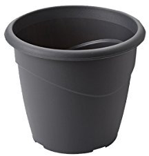EDA Plastiques R018125 G.GF SX10 Marina Pot Non Percé Plastique Gris Anthracite 25 x 25 x 21,5 cm