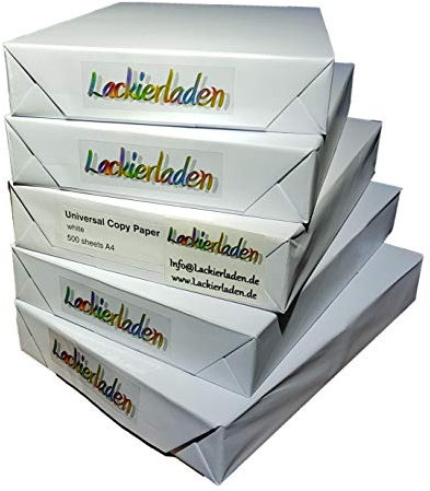 A PLUS Druckerpapier, A4, 5 x 500 Blatt, insgesamt 2500 Blatt.