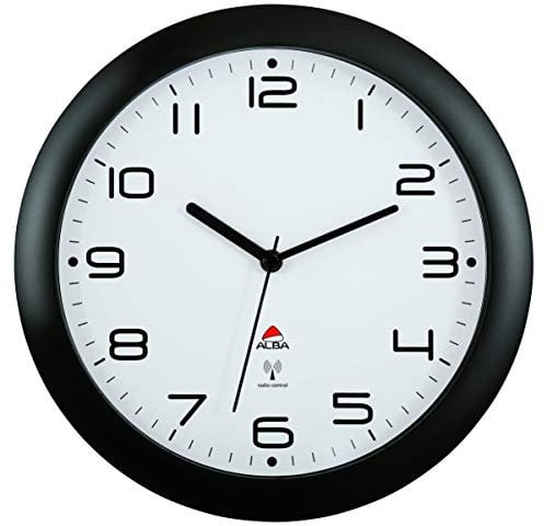 Alba HORNEWRC N Horloge Radio Pilotée Noir 30 x 30 cm