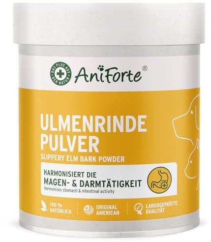 AniForte amerikanische Ulmenrinde Pulver für Hunde und Katzen 250g - Slippery Elm Bark, Naturprodukt unterstützt Darmflora & Magen-Darm-Trakt