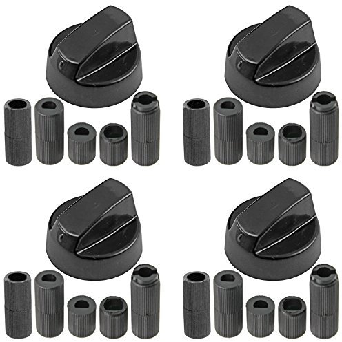 Spares2go Control Switch Knob for Ignis & Whirlpool Oven Cooker/Hobs (Black, Pack of 4)