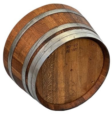 Holzfass als Pflanzkübel, Weinfass halbiert geölt (D70 cm) (ohne Zubehör mit Ablaufbohrungen)