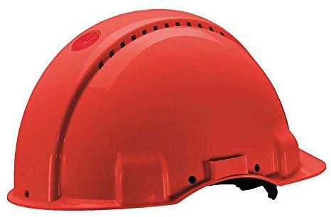 3M Peltor Schutzhelm G3000, G30NUR, mit 3M Uvicator Sensor, ABS, mit Schweißband und Ratschensystem, rot