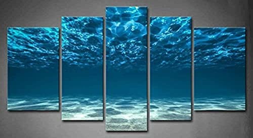 5 Verkleidung Blau Ozean Boden Aussicht Unter Oberfläche Wandkunst Malerei Das Bild Druck Auf Leinwand Seelandschaft Kunstwerk Bilder Für Zuhause Büro Moderne Dekoration