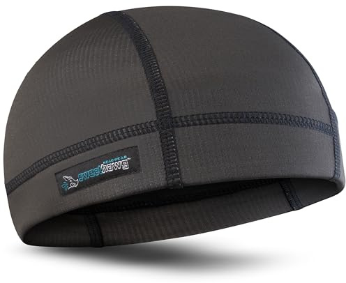 SweatHawg Skull Cap Shorty X2 – No Sweat Helmet Liner, Double Absorbency, Wicking Cycling Cap, Lightweight & Breathable, for Excessive Sweating– Helmet Liner for Sports, Outdoor Activities, and Work