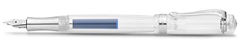 Kaweco STUDENT Füllhalter Transparent I Premium Füllfederhalter für Tintenpatronen mit hochwertiger Stahlfeder I Nostalgischer Luxus Füller 16 cm I Federbreite: F (Fein)