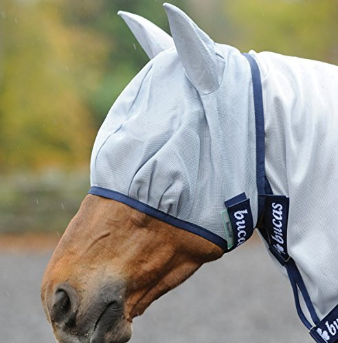 Bucas Buzz-Off Fliegenmaske, silber-blau XS