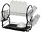 SQ Professional 2 Tier Dish Drainer Rack with Drip Tray (Metallic Black)