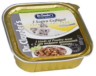 Dr. Clauders 3 Sorten Geflügel | 32x 100g Katzenfutter nass