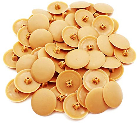 Snap-On Bifix Cover Caps to Use with Phillips Ph2 & Pozidrive Pz2 Pozi Screws - Pack of 50 Biffix Covers : Buff Brown