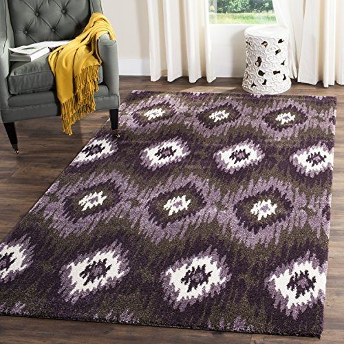 SAFAVIEH Retro Collection Area Rug - 5'3 x 8', Dark Brown & Eggplant, Modern Abstract Design, Non-Shedding & Easy Care, Ideal for High Traffic Areas in Living Room, Bedroom (RET2143-2873)