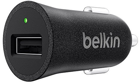 Belkin Premium Mixit Metallic Kfz Ladegerät (2,4A, USB Anschluss, geeignet für iPhone 8/8 Plus, iPhone X, iPhone SE/5/5c/5s, iPhone 6/6s/6 Plus/6s Plus, iPhone 7/7 Plus) schwarz