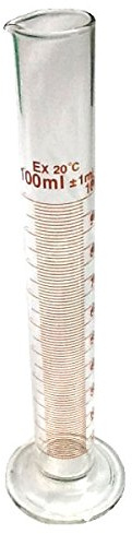 Glass Measuring Cylinder 100ml Graduated in 1ml Divisions Hydrometer Trial Jar