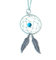 Kette Halskette mit Anhänger Traumfänger Dreamcatcher mit türkiser Perle Indianerschmuck 925er Silber (42 Zentimeter)