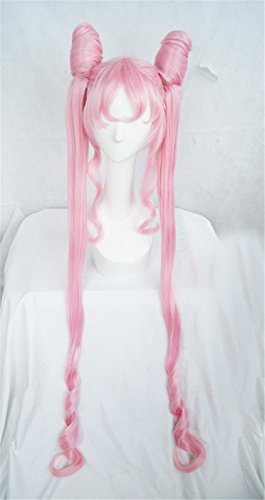 LanTing Cosplay Perücke Sailor Moon Pink Black Lady lolita bun styled Frauen Cosplay Party Fashion Anime Human Costume Full wigs Synthetic Haar Heat Resistant Fiber