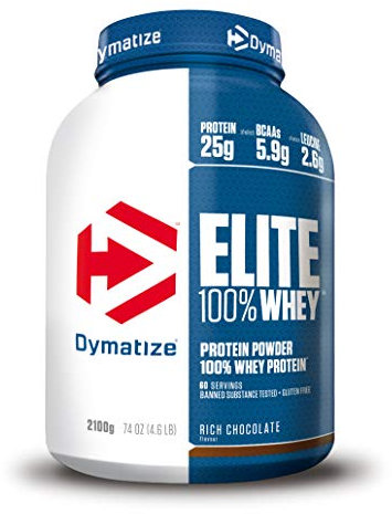 Dymatize Elite Whey Rich Chocolate 2,1Kg - High Protein Low Sugar Powder + Whey Protein and BCAAs