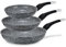 EliteHoff Pfannenset Induktion 3-teilig (20/24/28 cm), Induktionspfannen-Set, Aluminiumguss mit Antihaftbeschichtung und Silikongriff, Bratpfannenset für alle Herdarten, Grau