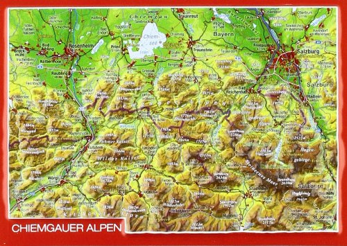 Reliefpostkarte Chiemgauer Alpen