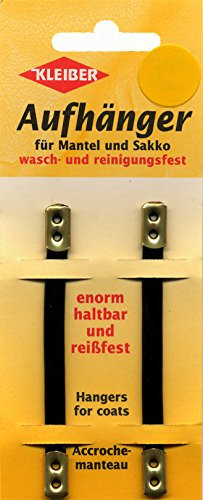 Kleiber Kleiderhaken /-anhänger aus Kunststoff/Metalll zum Aufnähen, 2-er Set, schwarz
