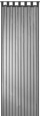 Elbersdrucke transparente Gardine Schlaufenschal Sevilla grau 300 x 145 cm Vorhang mit Schlaufen für Wohnzimmer Schlafzimmer Flur 511405 inkl. Kräuselband