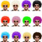 Balinco Afro PERÜCKE LOCKENKOPF Wig AFROPERÜCKE e Locken XXL Herren Damen Karneval Fasching LOCKENPERÜCKE (Lila)