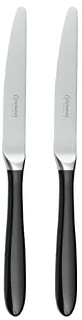 Grunwerg Yin & Yang Table Knives 2TAK650BK, 18/10 Stainless Steel, Set of 2, Black