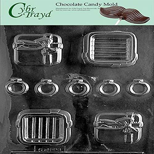 Cybrtrayd w047 Geschenk Box mit 5 Ringen Chocolate Candy Form mit exklusiven Cybrtrayd urheberrechtlich geschützt Schokolade Formen Anweisungen Schokoladenform farblos