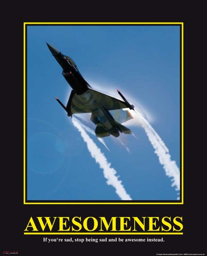 empireposter Motivational - Awesomeness - Jet Düsenjäger Flugzeug Mini Poster - Grösse 40x50 cm
