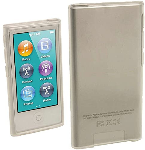 iGadgitz U2009 Glänzend Dauerhafte Kristall Gel Tasche Hülle Schutzhülle und Displayschutzfolie Kompatibel mit Apple iPod Nano 7 Gen - Transparent