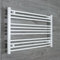 companyblue 1000mm wide x 600mm high Heated Towel Rail Straight Flat White Bathroom Warmer Radiator Rack Central Heating