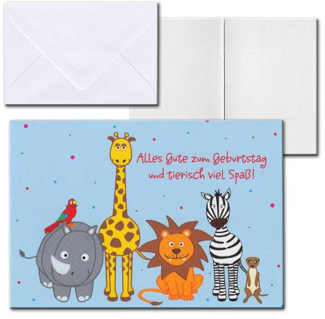 Cartolini Aufklappkarte Karte Sprüche Zitate Briefumschlag Geburtstag Tiere 17,5x12 cm