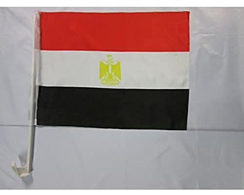 AZ FLAG - Autofahne Ägypten - 45x30 cm - Arabische Republik Ägypten Autoflagge 30 x 45 Cm - Auto Flaggen