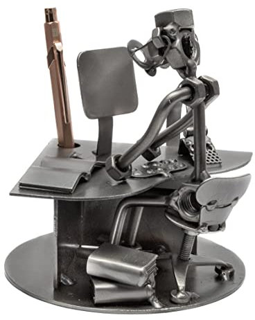 STEEMO Schraubenmännchen Büro Buchhaltung Schreibtisch-Deko Geschenk 14x12x14 cm