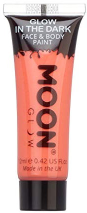 Moon Glow Peinture phosphorescente pour le visage et le corps – Phosphorescente – Charge to Glow, Rouge, 12 ml