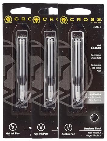 Cross Original Ion Refill Black Ink 3 Pack Bulk Packing.Fits Your Roadster, Vice, Ion, And Penatia Pump Pen