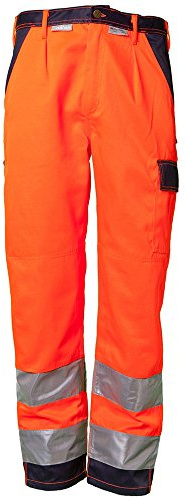 Planam 2016029 Warnschutz Bundhose, Orange/Marine, Größe 29