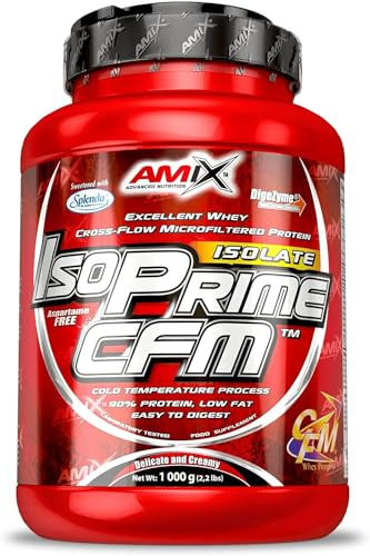 AMIX IsoPrime CFM – Molkenproteinisolat zur Muskelregeneration und Steigerung der Masse, niedriger Laktose- und Fettgehalt, mit Verdauungsenzymen und ohne Aspartam, Waldfruchtgeschmack, 1 kg