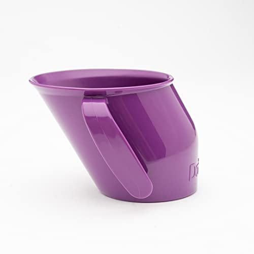 Doidy Cup Tacitas de aprendizaje abiertas para nenes y bebés – Diseño oblicuo único - Vaso para bebé de dos asas – Taza genial para el destete para leche, agua y zumos Uso desde 3-6 meses hasta niños (Púrpura)