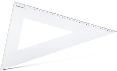 Aristo AR6042 Dreieck 60° (lange Kathete 420mm, Hypotenuse 485mm, abriebfeste Tiefprägung der Teilung, Plexiglas) transparent