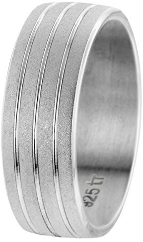 trendor Freundschaftsring für Damen und Herren Silber 925 Breite 7 mm zeitlos schöner Silberschmuck, tolle Geschenkidee 65571-52 Ringgröße 52/16,6
