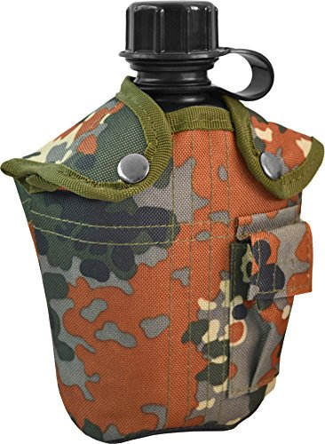 normani US Feldflasche mit Stoffbezug Army Style Farbe Flecktarn