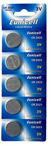 Eunicell CRLot de 5 Piles-Boutons Lithium CR2025 3 V