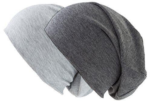 shenky 2er Set Beanie Mütze | Hellgrau und Dunkelgrau | Herbstmütze | Übergangsmütze