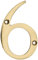 MASIDEF Home System DY22006M Numero Civico 6, Altezza 8 cm, in Ottone Lucido
