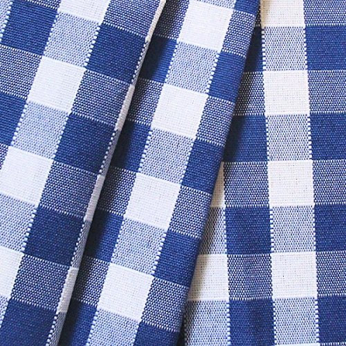 STOFFKONTOR Dekostoff Outdoorstoff kariert Stoff Meterware Blau-Weiss