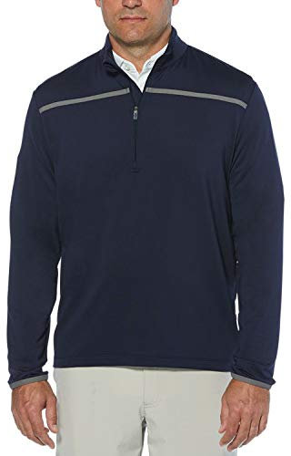 Callaway Herren-Golf-Pullover, gestreift, langärmlig, 1/4-Reißverschluss, Herren, Peacoat, Medium