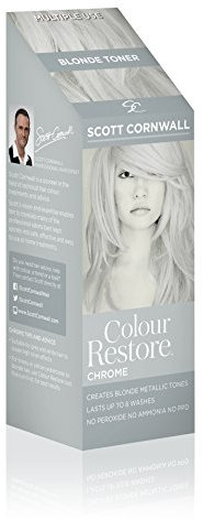 Scott Cornwall Color Restore Chrome Waschbarer Toner – Erzeugt Silber-, Metallic- und Blondtöne – PPD- und peroxidfrei, vegan. Tiefenpflege für blondiertes, hellblondes oder graues Grundhaar